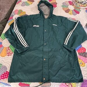 Vintage Adidas Jacket Mens XL Green Trefoil Streetwear Skate hooded nylon